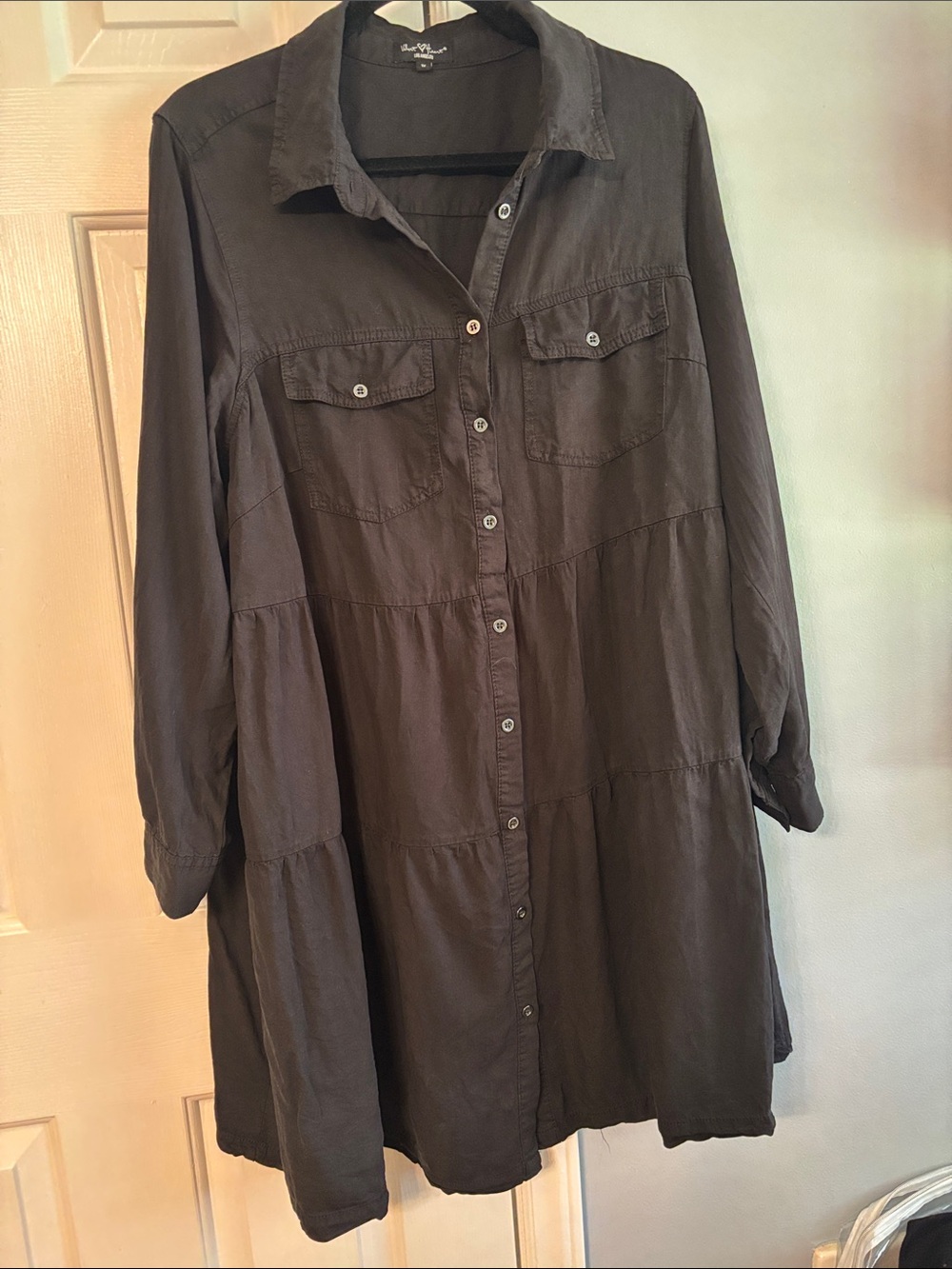 Velvet Heart Long-Sleeve Button-Front Shirt Dress
